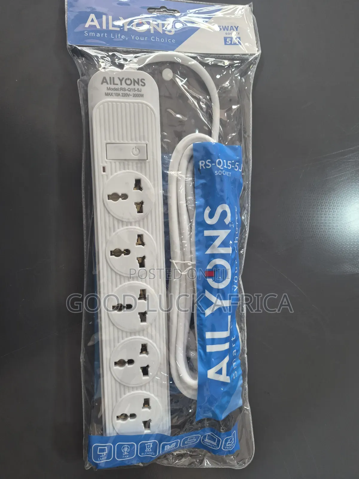 Aliyons RS-Q15-5J 5-Way Power Socket | 5 Meter