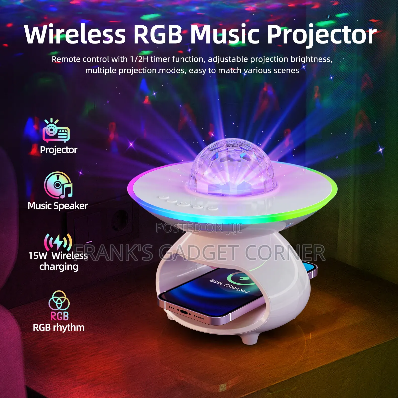 Galaxy Projector + Speaker + Wireless Charger