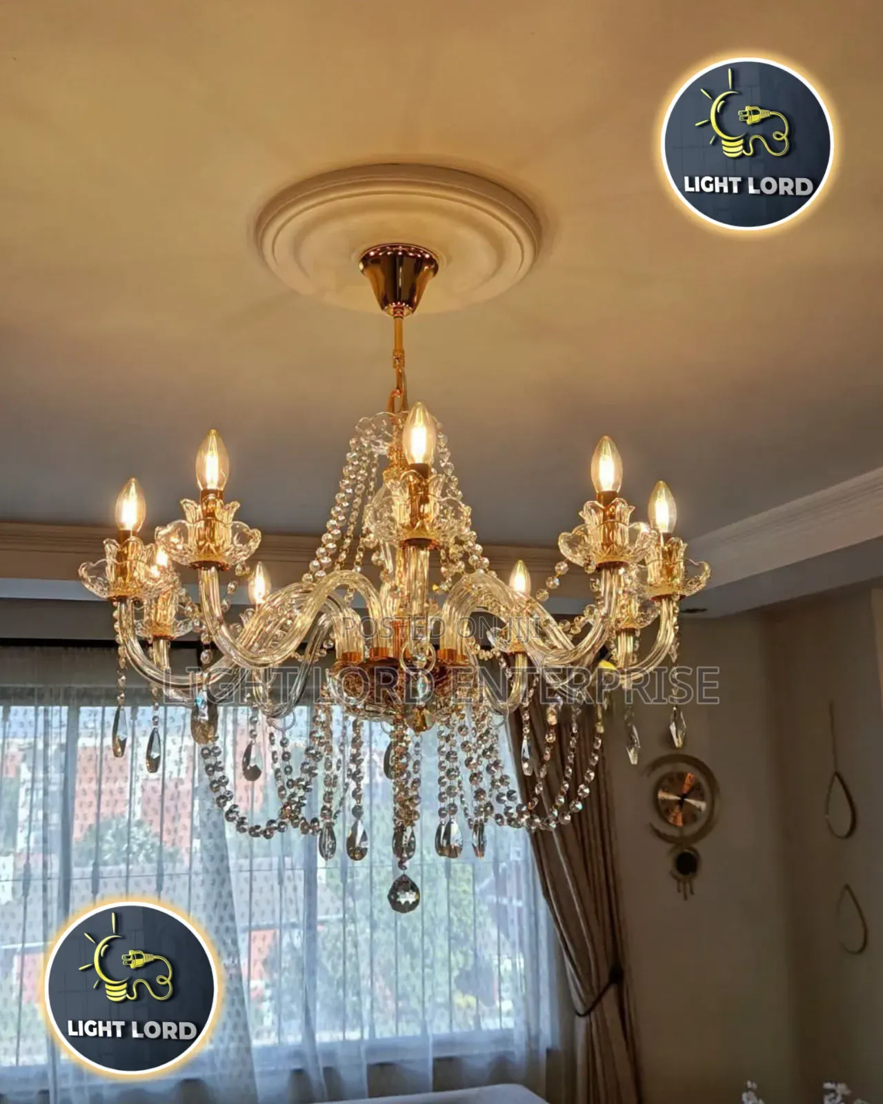 Adhesive Class Crystal Pendant Light