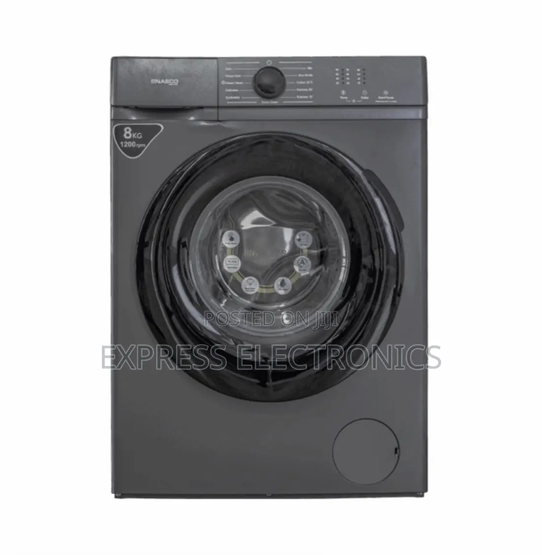 Nasco Washing Machine 8Kg Front Load Full Automatic Silver