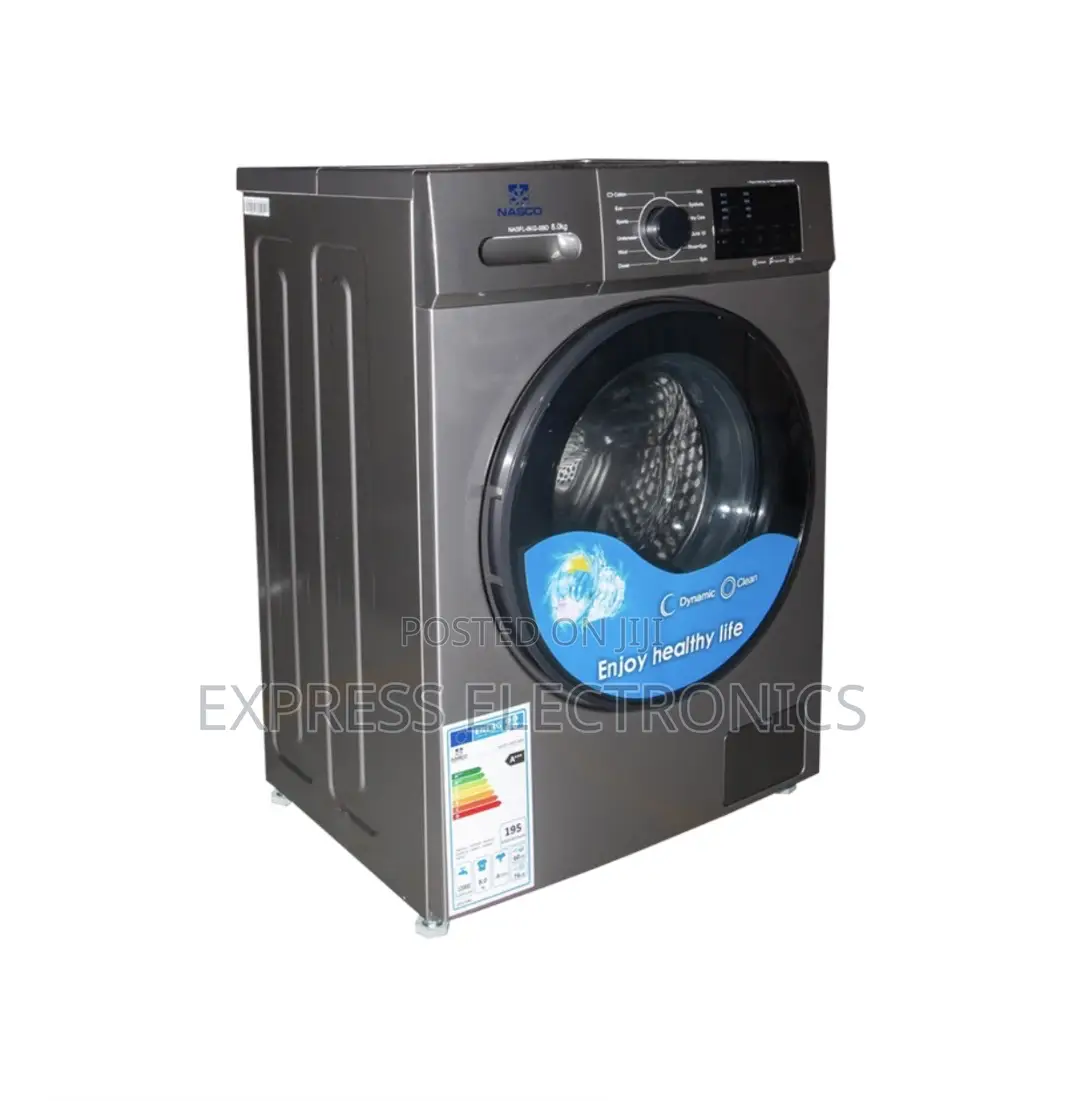 Newly in Box Nasco Washing Machine 8Kg Front Load Full Automatic Silve