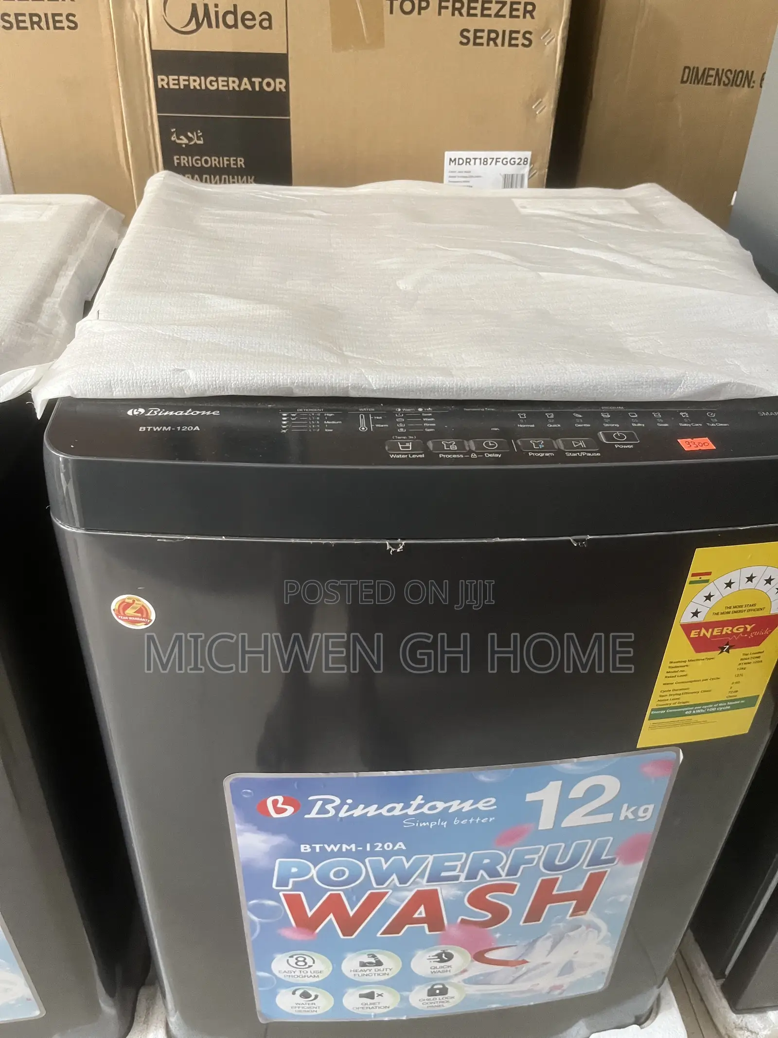 Binatone Fully Automatic Washing Machine Topload 12KG