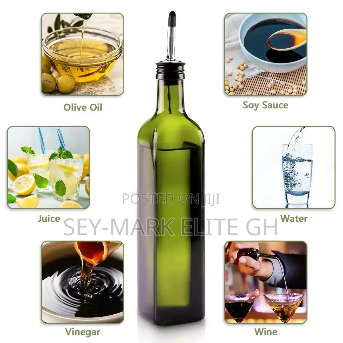 2pcs Glass Oil Dispenser Bottle With Acessories