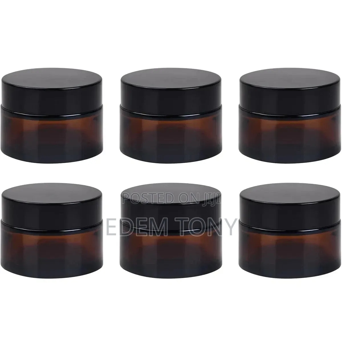 30ml Thick Black UV Protection Small Glass Jars With Lids 30ml -12pcs
