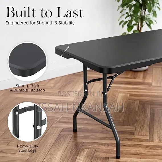 Black Plastic Folding Table