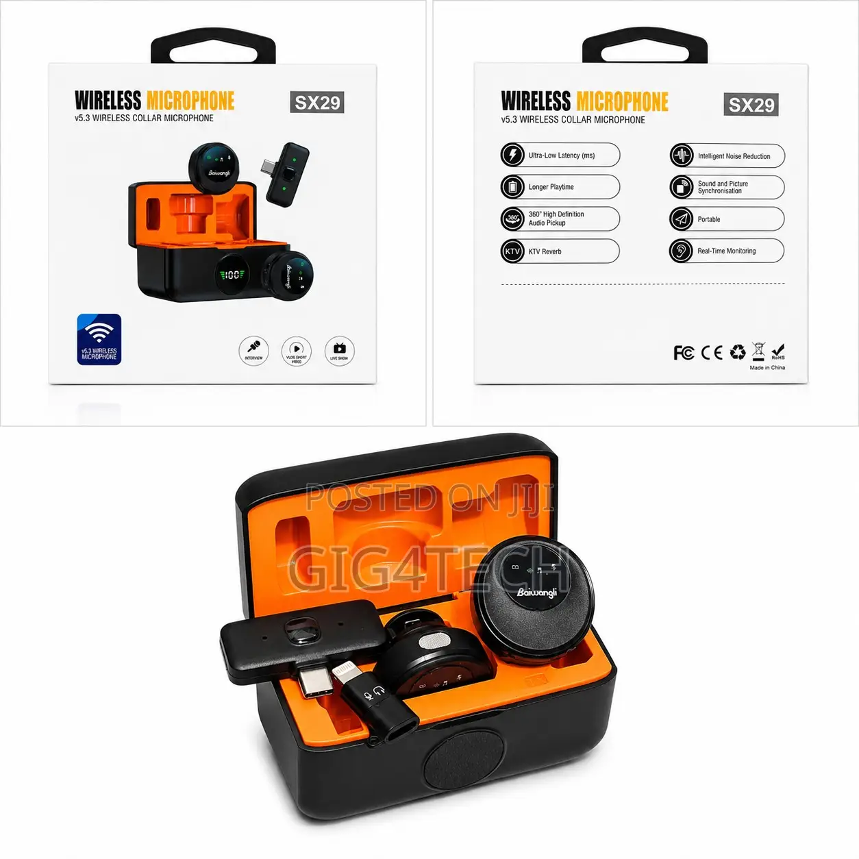 Baiwangli Sx29 Wireless Microphone USB-C Lightning