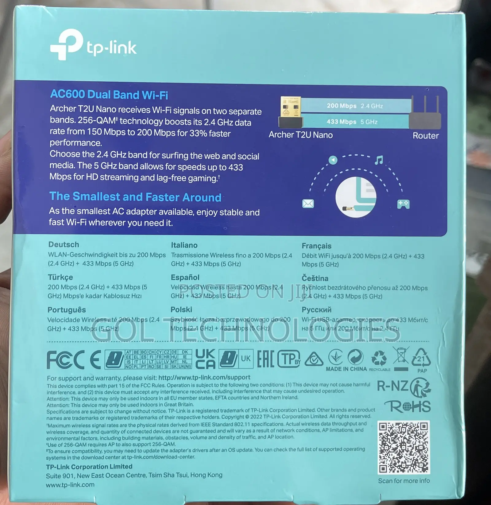 TP-Link Ac600 Nano Wireless USB Adapter Archer T2u Nano Dual Band