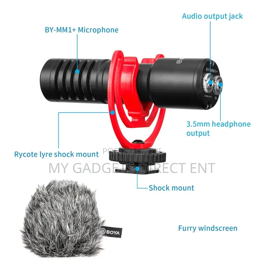 BOYA BY-MM1+ Super-Cardioid Shotgun Microphone for Camera Phone