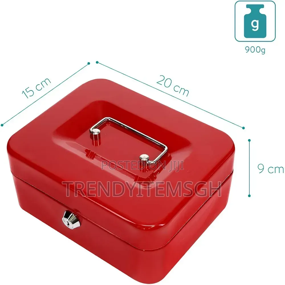 Portable Cash Box / Money Storage Box – Lockable Metal Cash Safe
