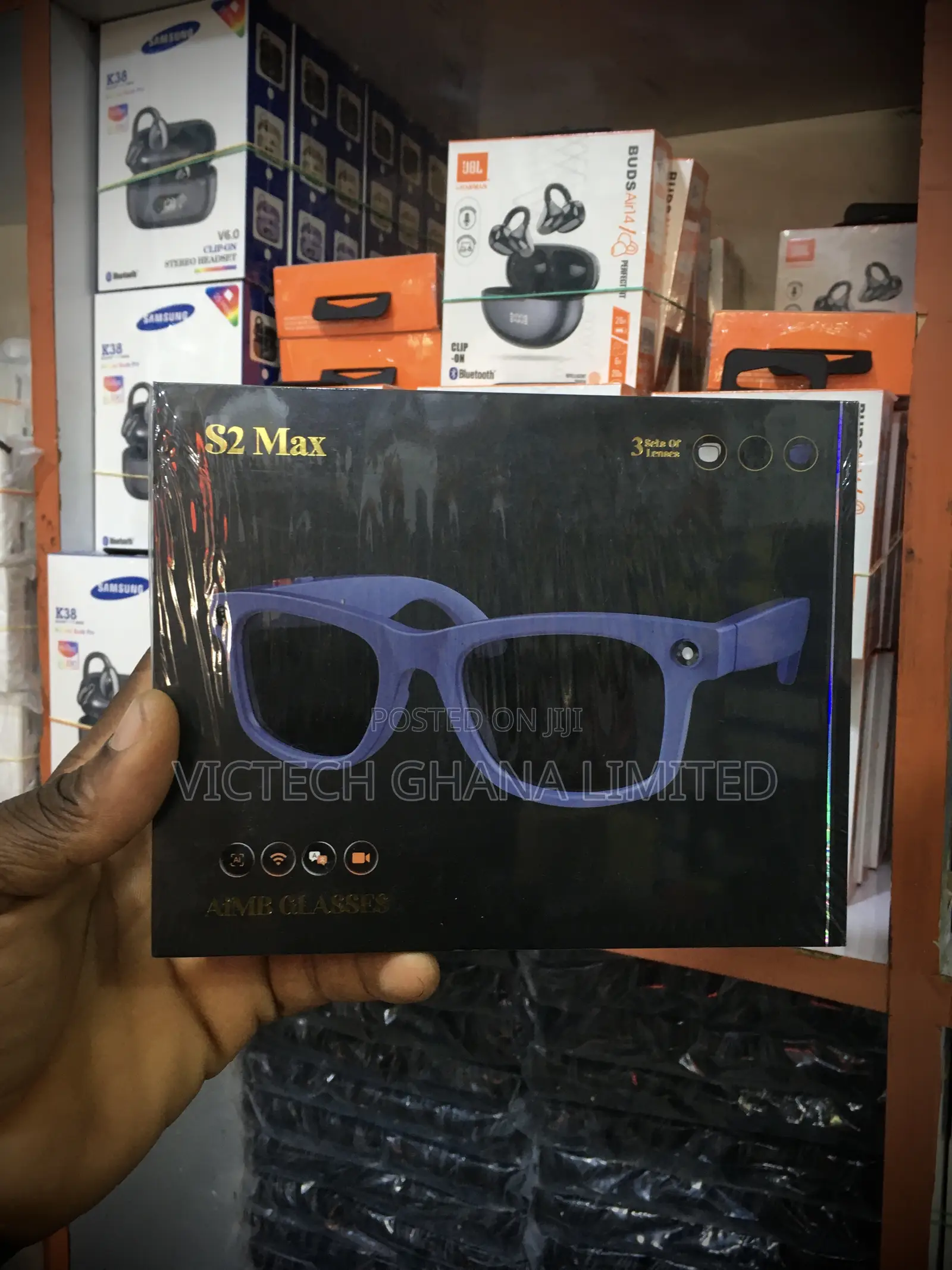 S2 Max Ai Smart Camera Glasses 3 in 1 Lens Transparent