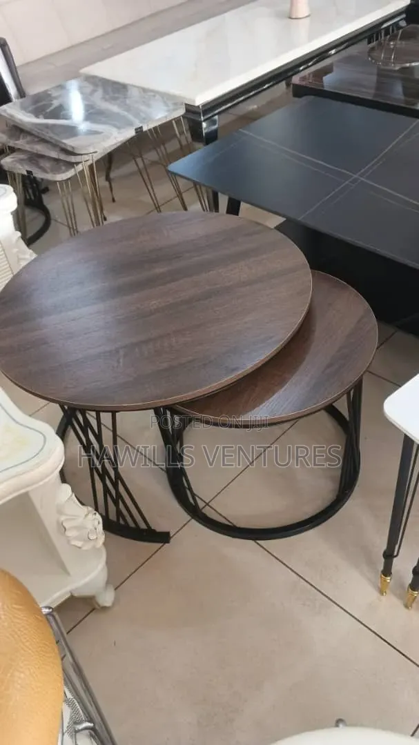 Round Wooden 2-1 Center Table