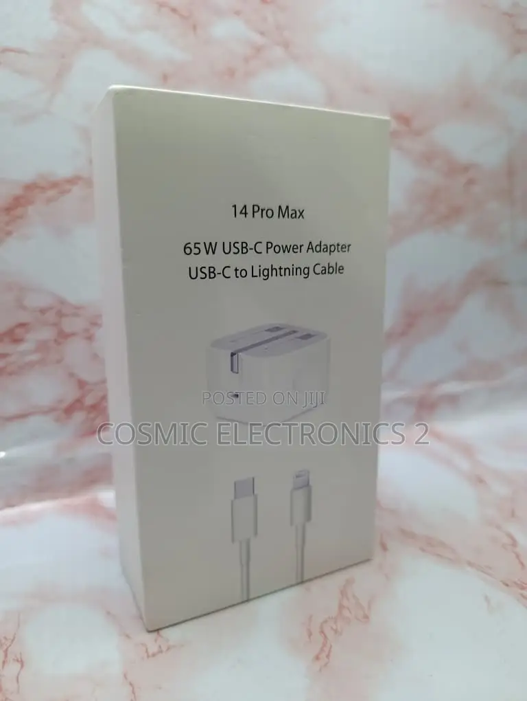 65W Fast Charging USB-C Power Adapter With Cable