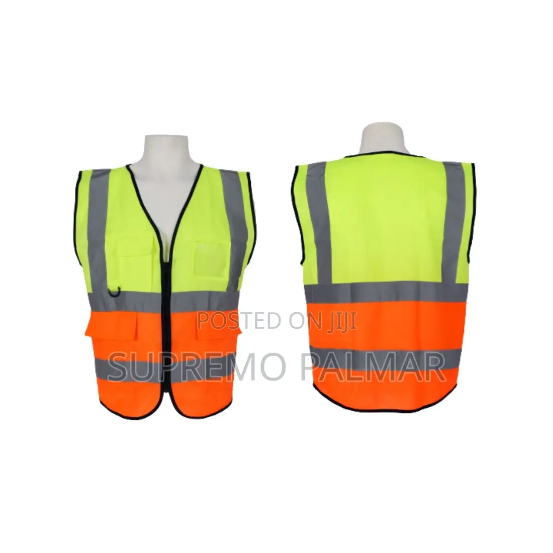 Hi-Vis Reflective Vest- Yellow & Orange Workwear With Multiple Pockets