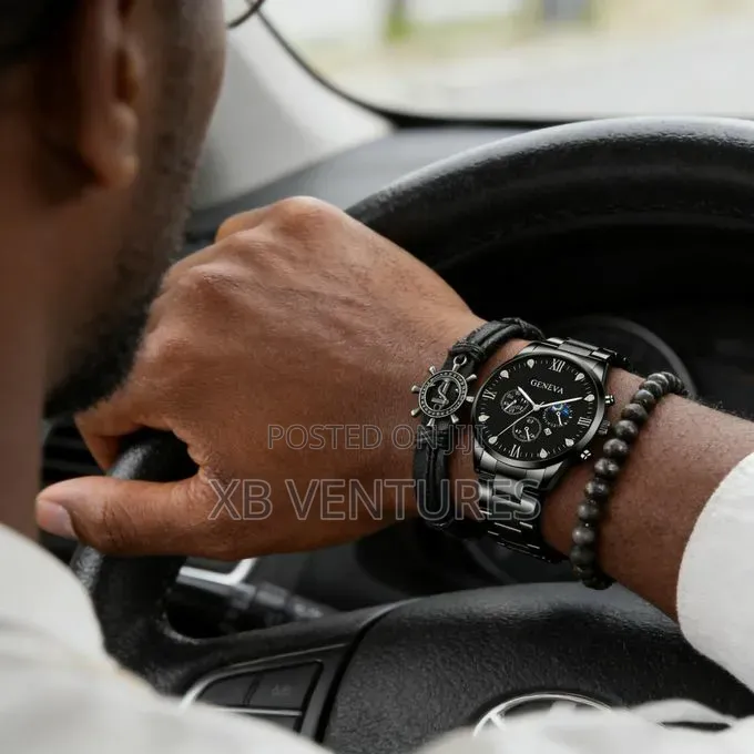 Chronograph Watch 2 Bracelets Set
