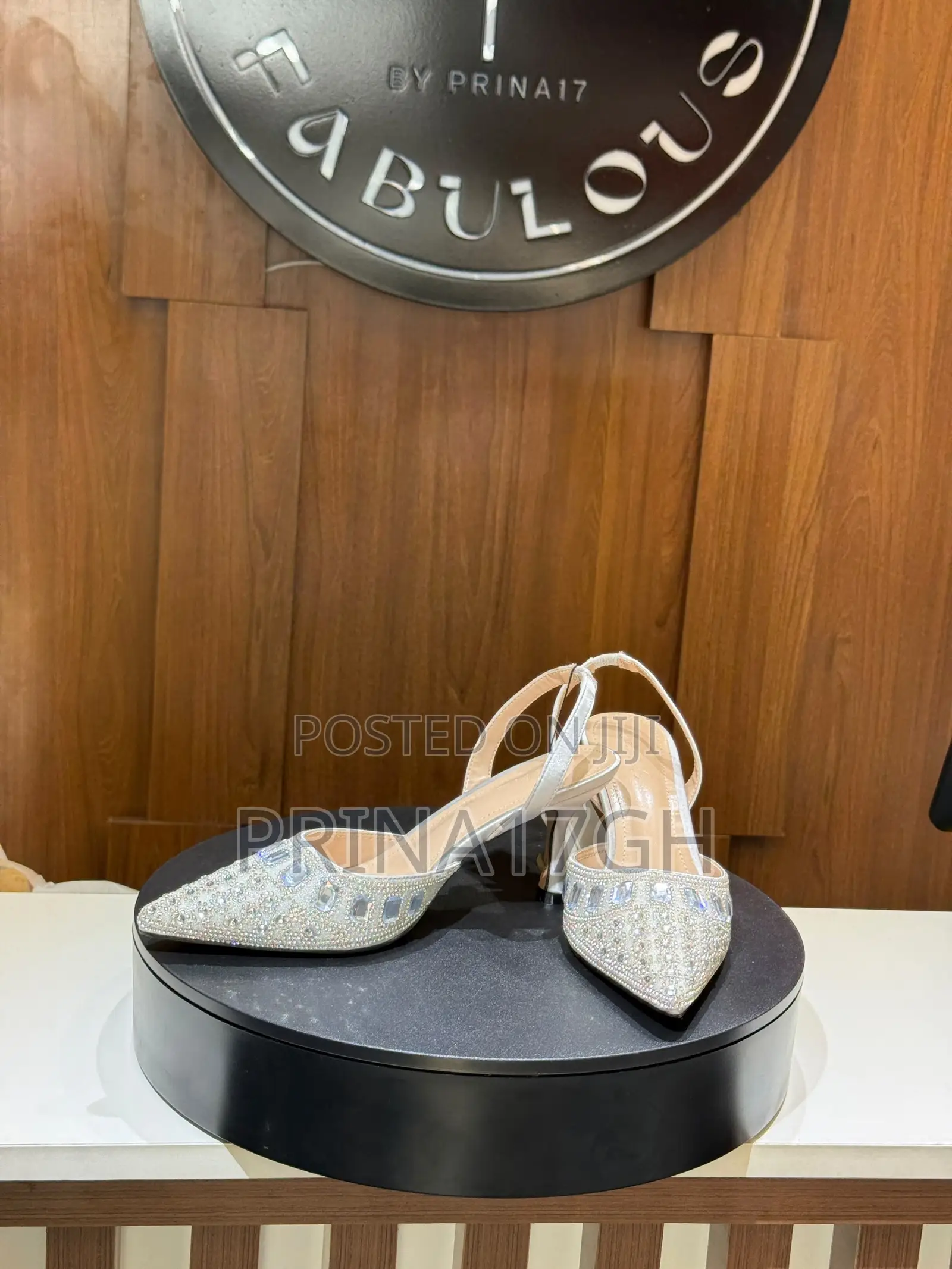 Silver Crystal-Embellished Pointed-Toe Slingback Heel