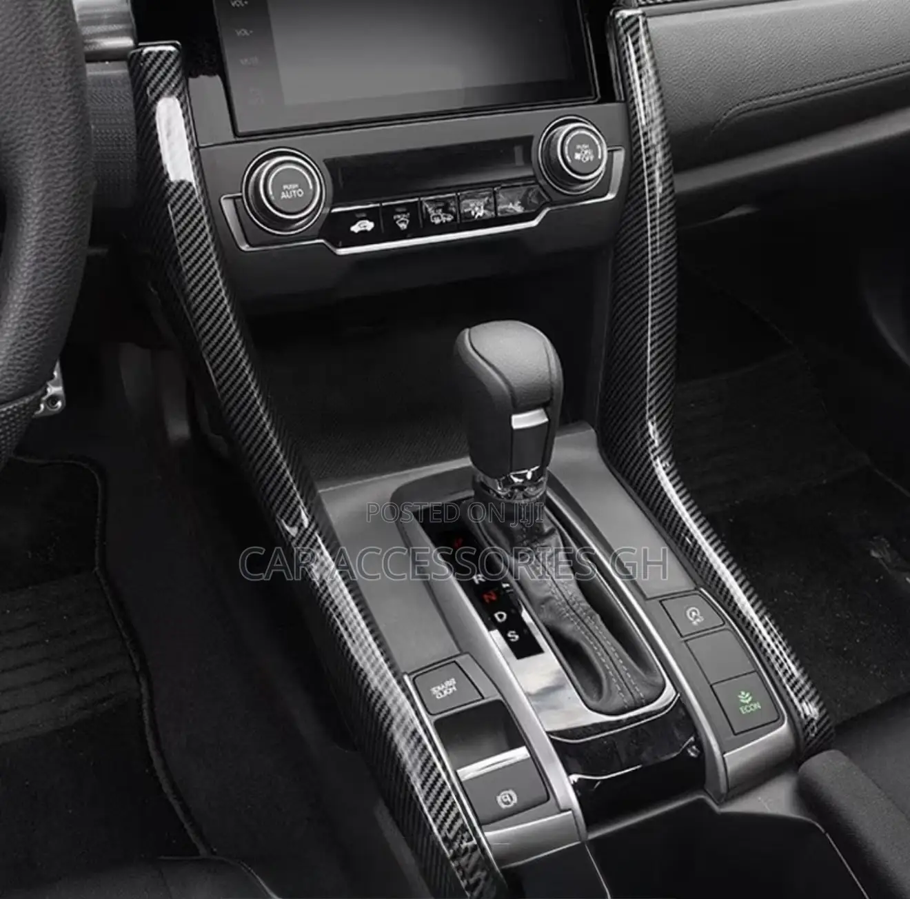 Honda Civic Carbon Fiber Center Console Cover