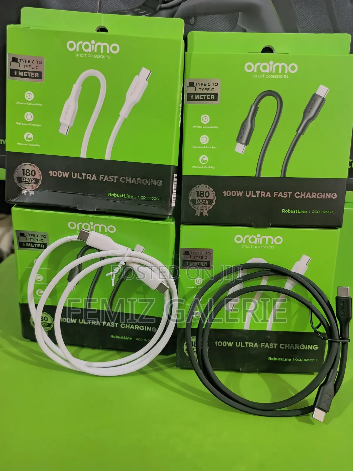 Oraimo RobustLine 100W High‐Speed Durable Type-C to Type-C Data Cable