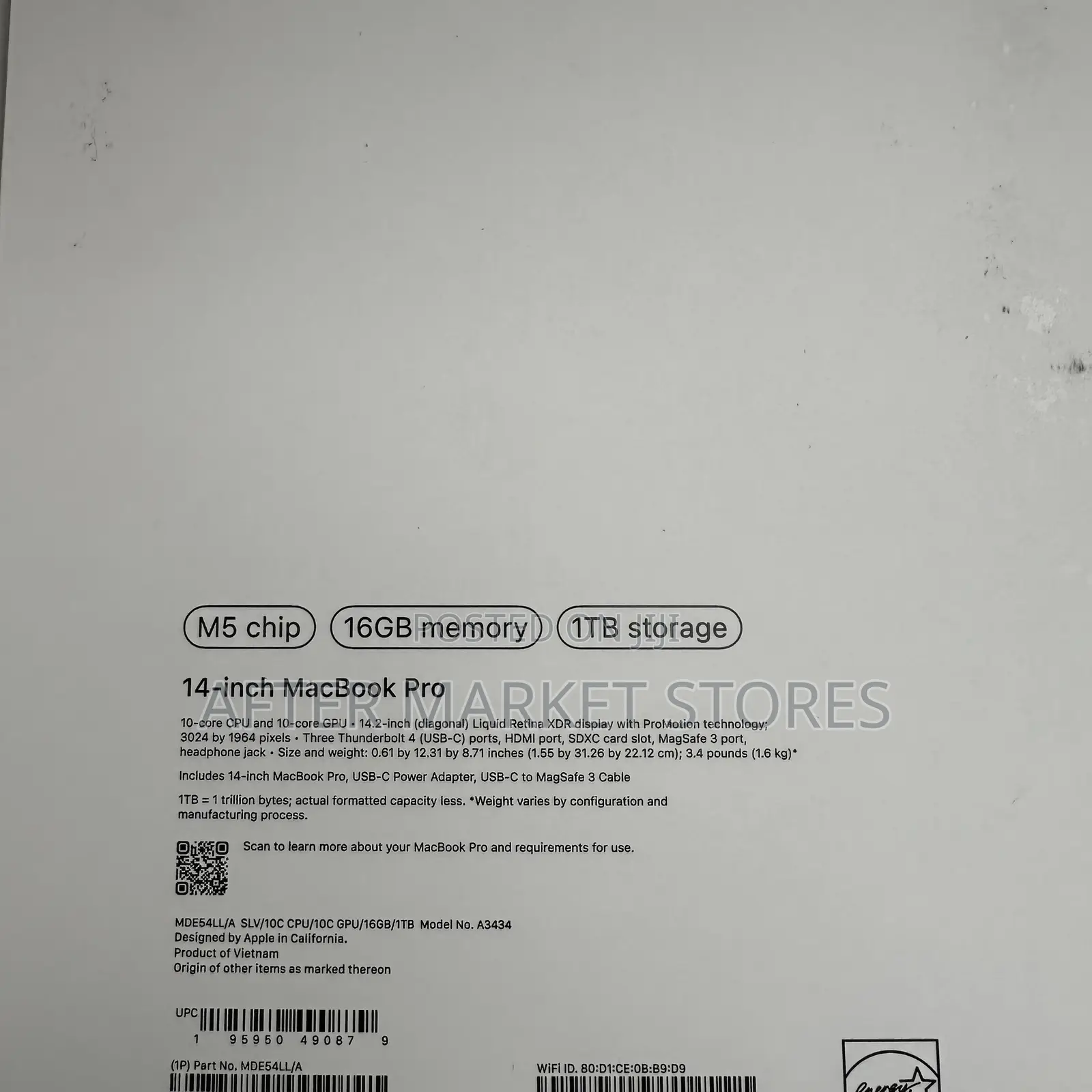 New Laptop Apple MacBook Pro 2025 M5 16GB Apple M5 SSD 1T