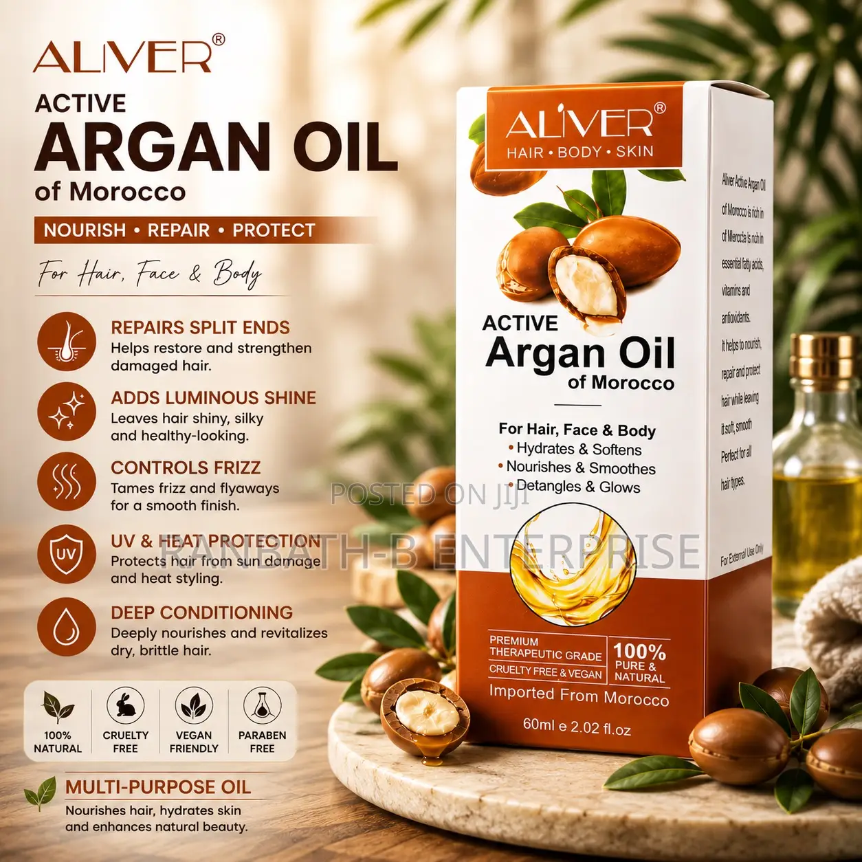 ALIVER Argan Oil for Hair Repair Conditioning