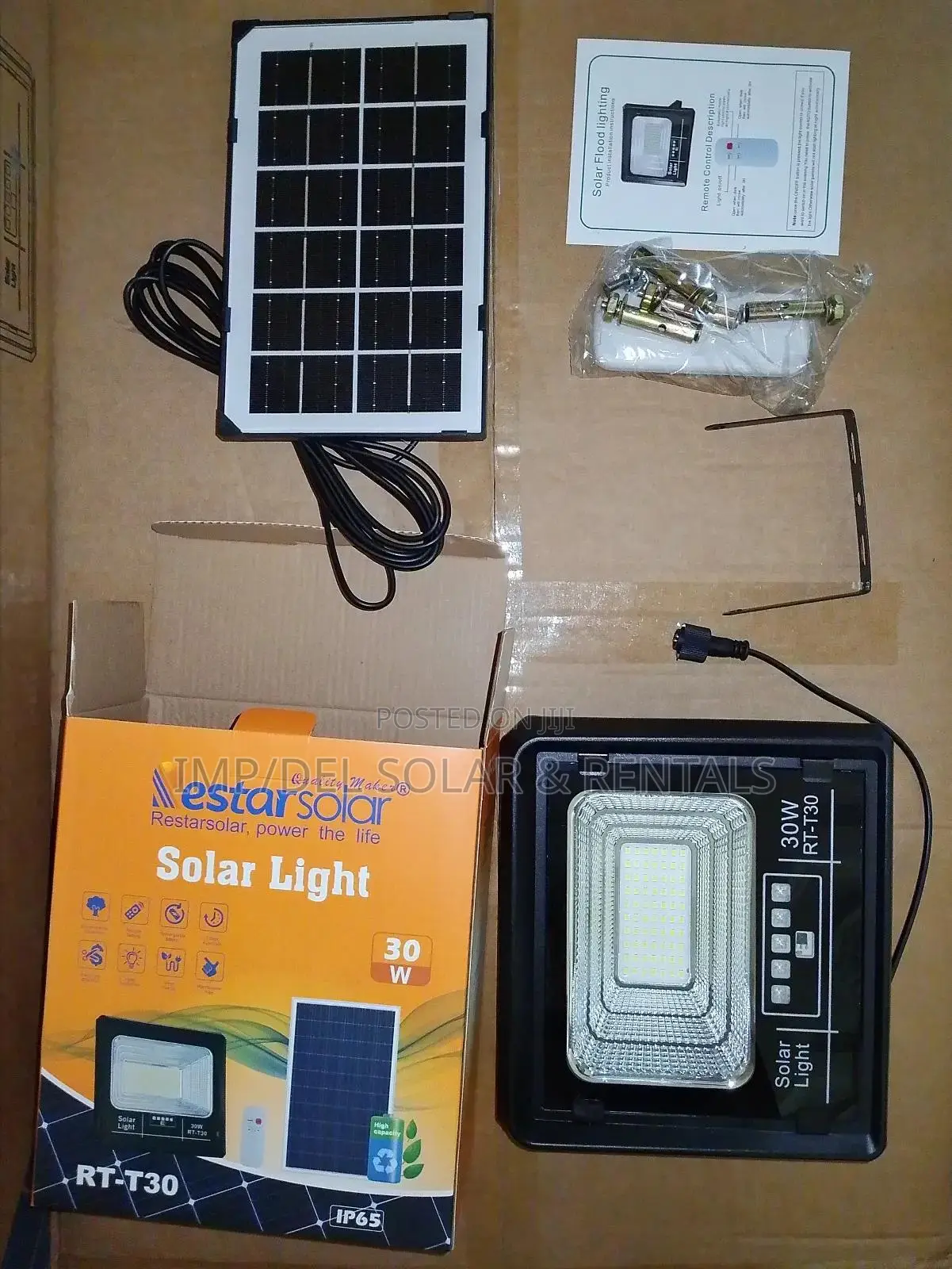 30w Solar Lights With Panel, Remote Control, Timer Functions