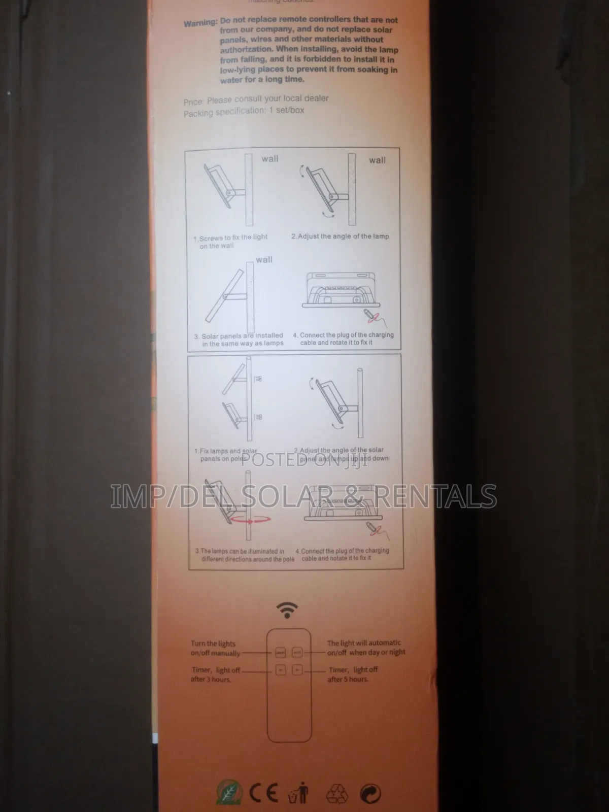 Solar Lights 200w Plus Panel, Inbuilt Battery, Remote Controller Etc