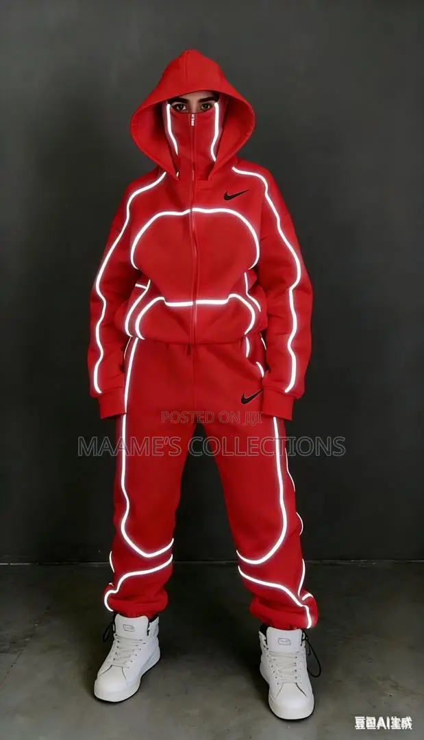 Nike X Corteiz Reflective Hoodies Tracksuit Top and Down Set. Unisex