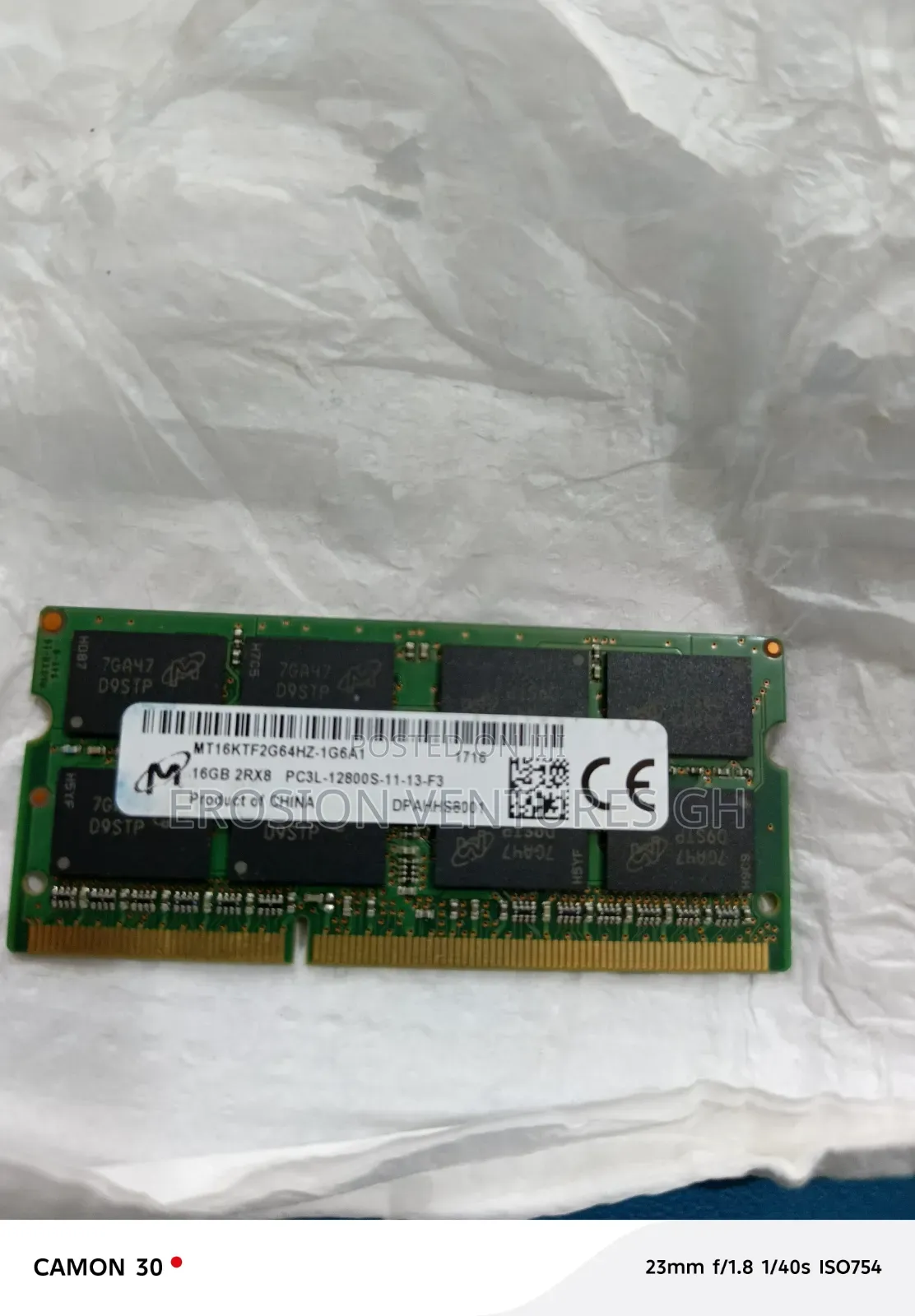 16GB PC3L Laptop Ram