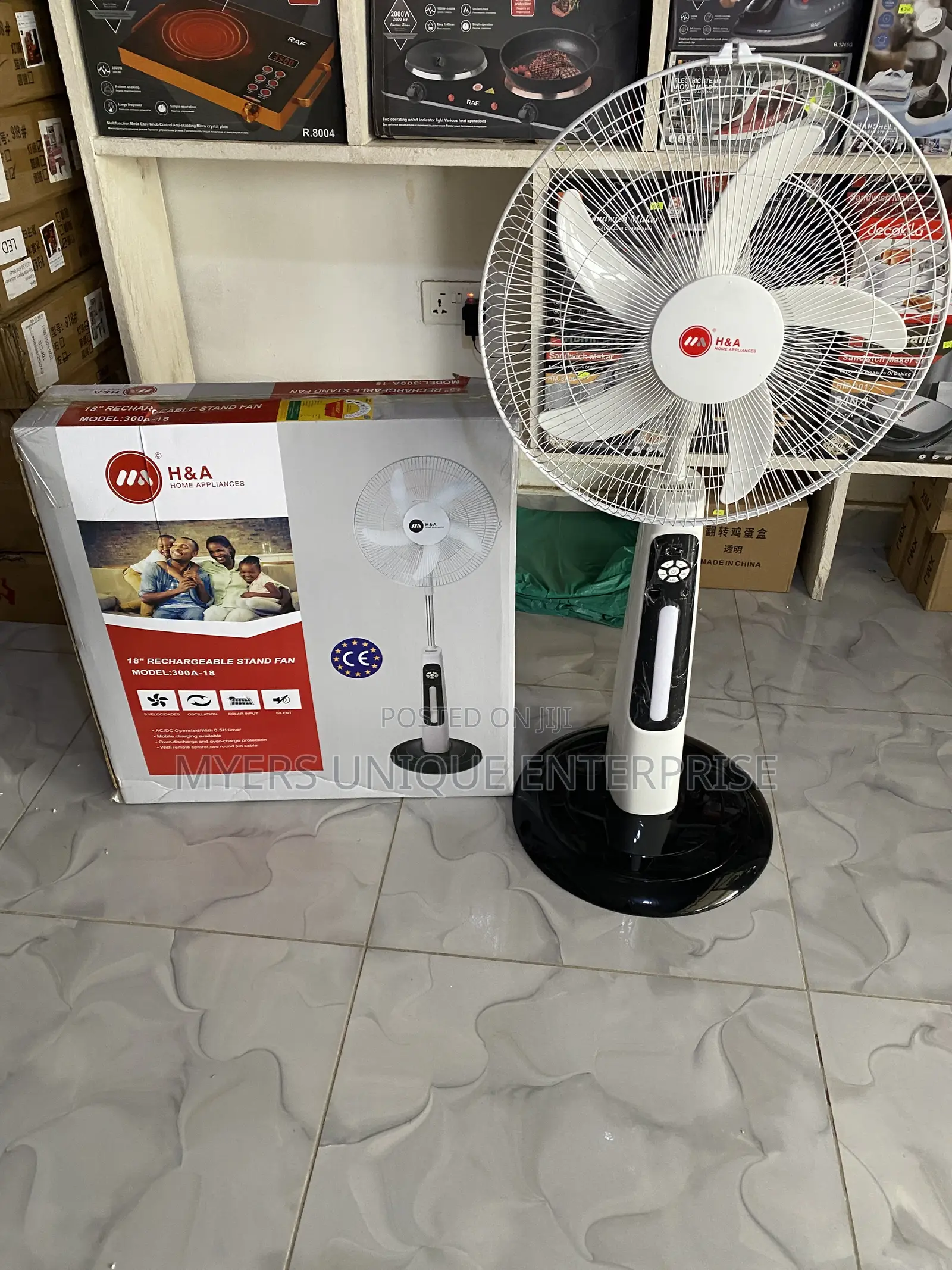 18" Rechargeable Fan With Safety Protection