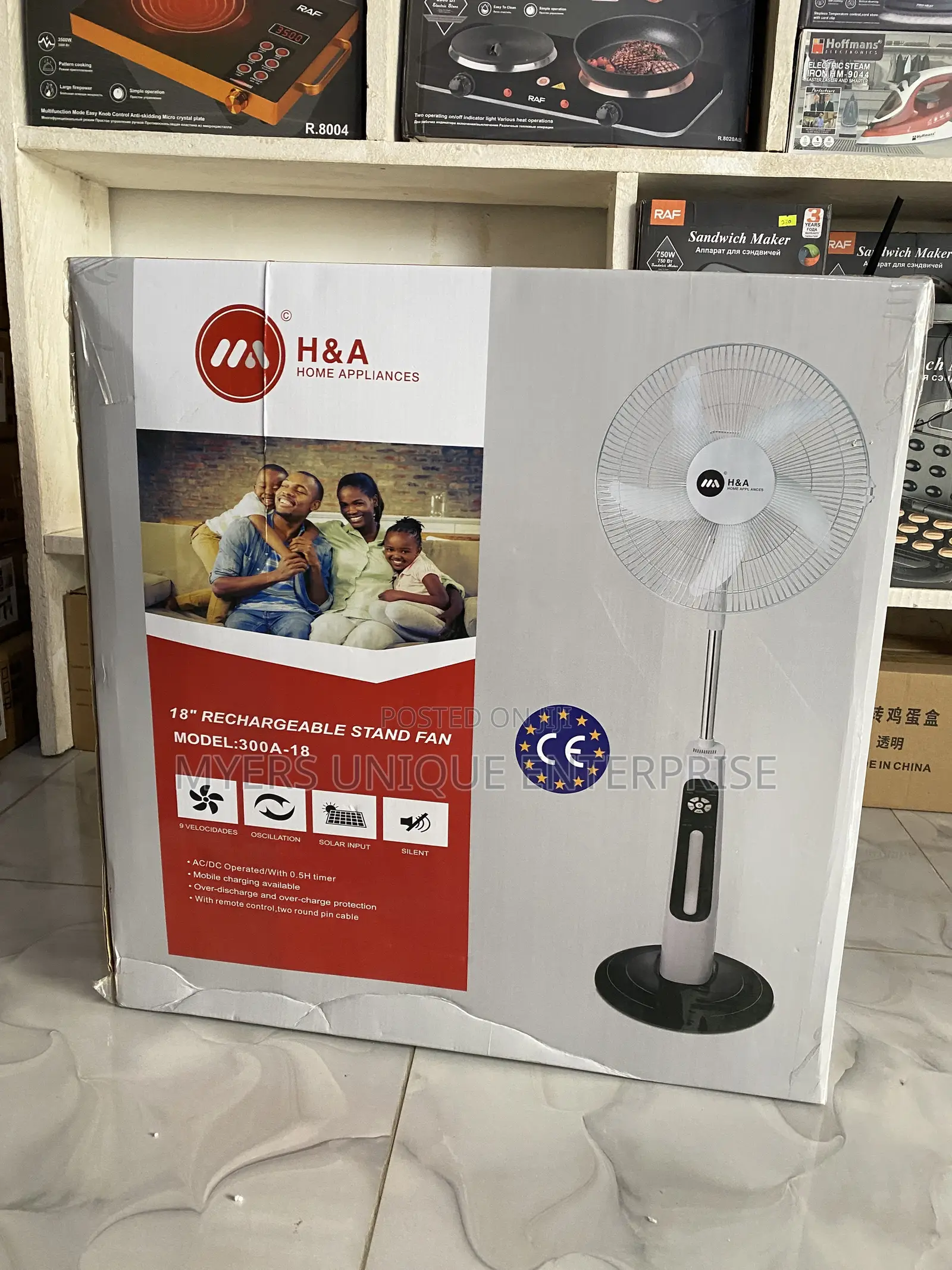 18" Rechargeable Fan With Safety Protection