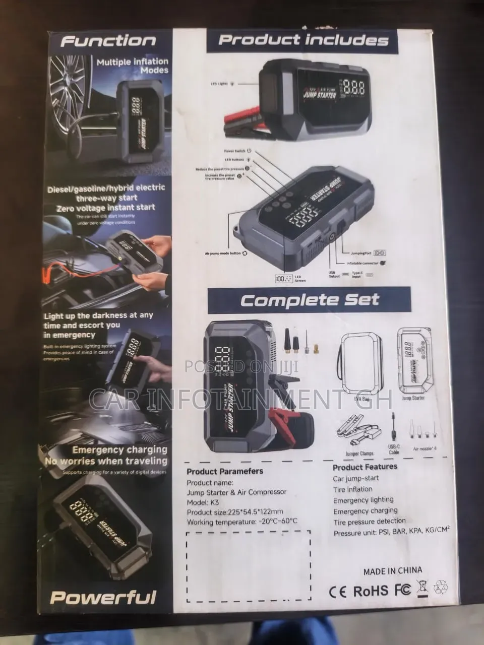 Car Battery Jump Starter and Air Compressor