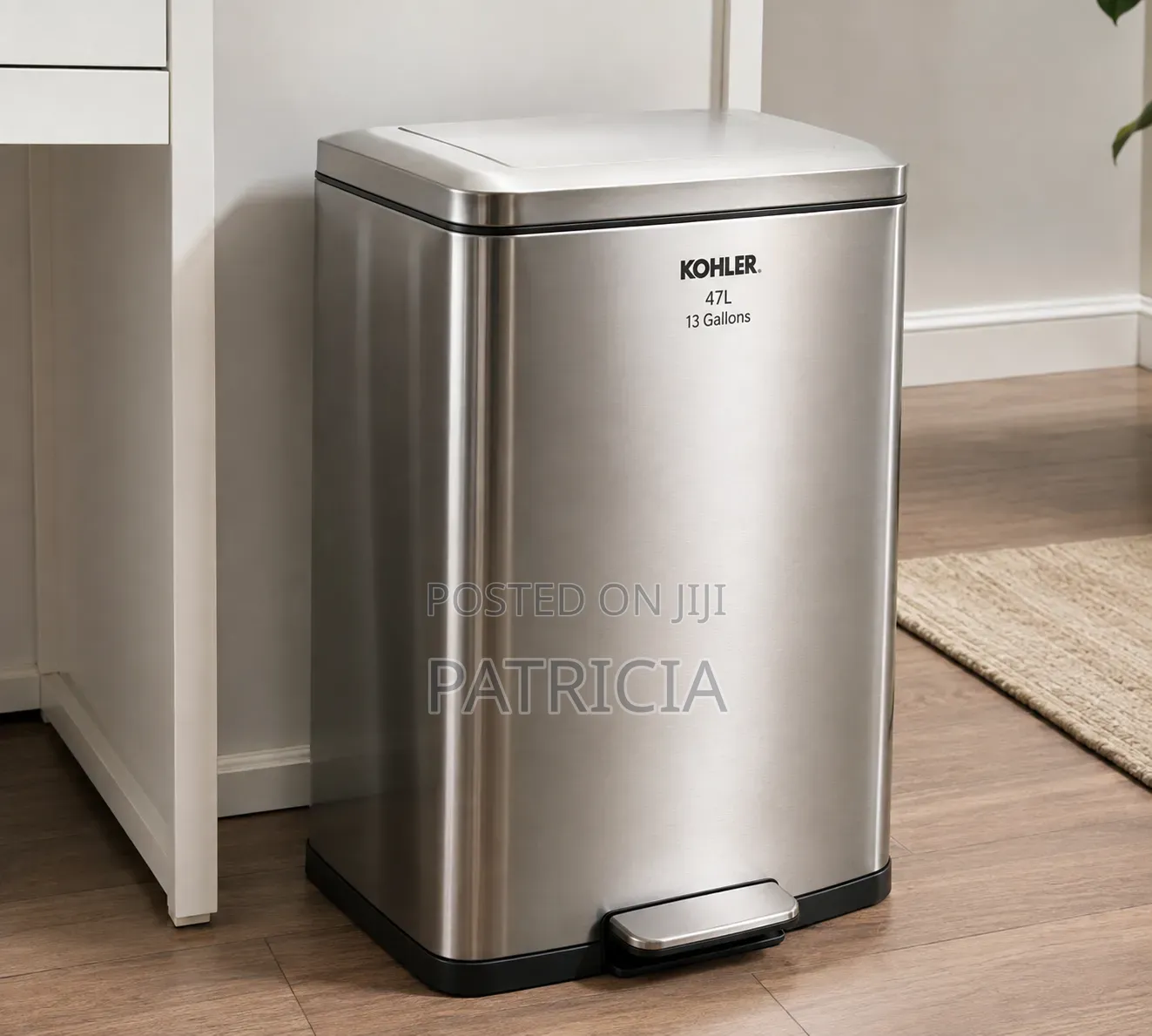 Kohler 47l (13 Gallon) Stainless Steel Kitchen Trash Can