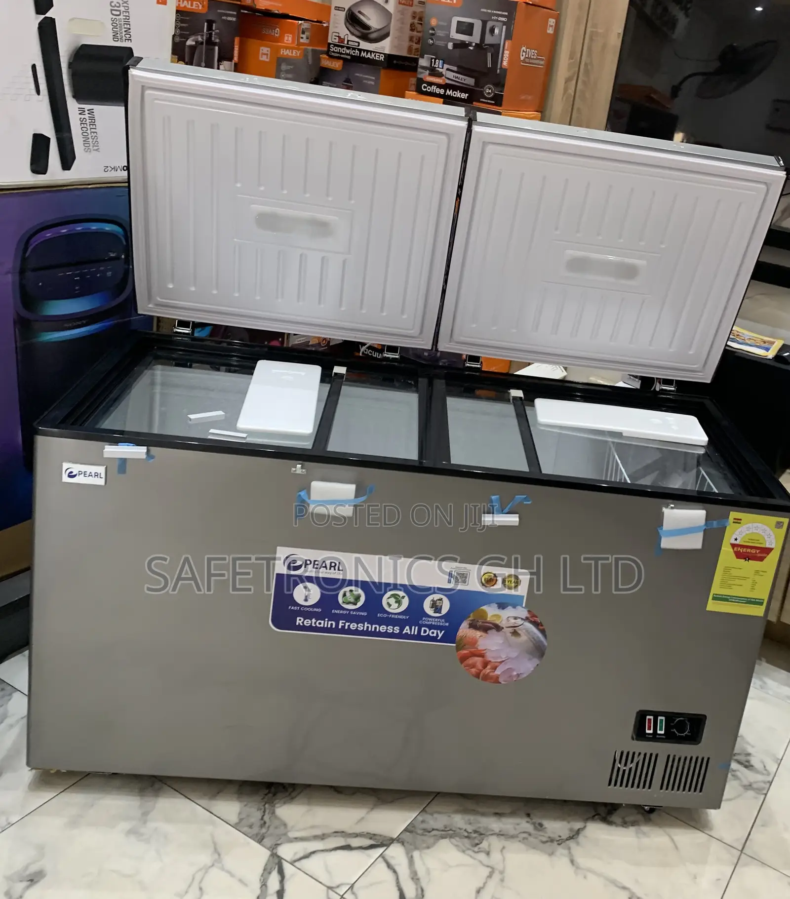 Lastest Pearl PCF-5310-6f 418L Double-Door Electric Chest Freezer