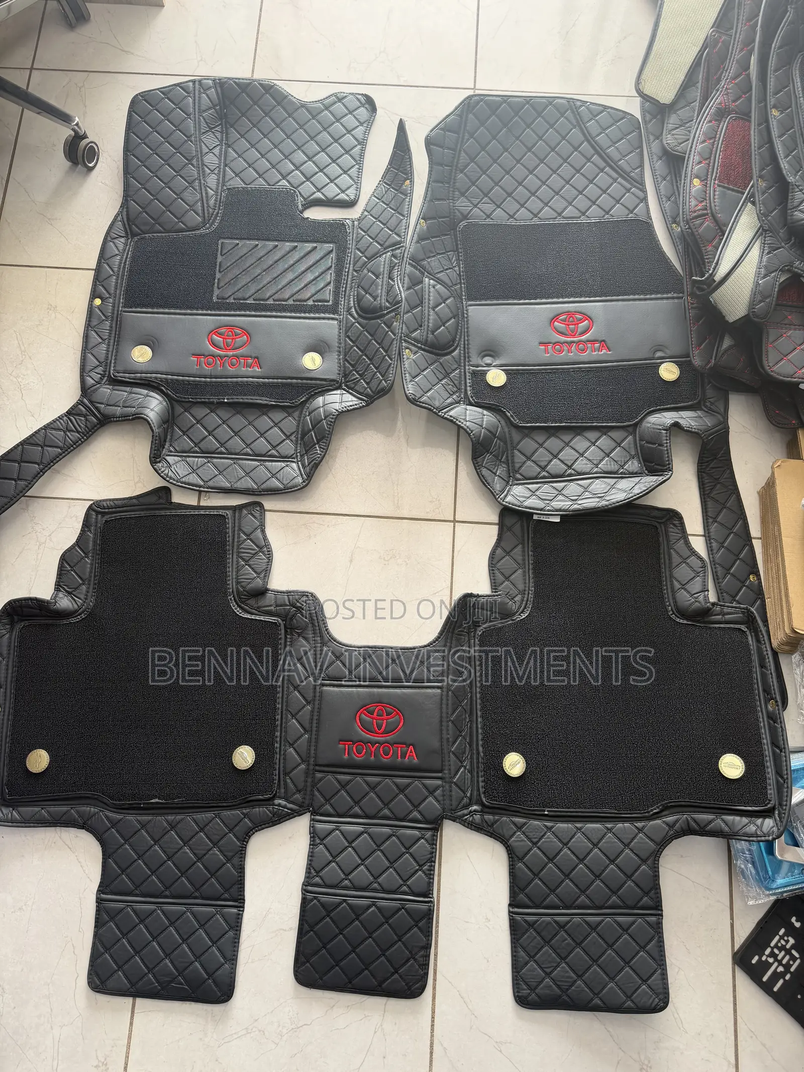 Toyota Highlander 2020 to 2024 5D Premium Leather Floor Mat/Carpet