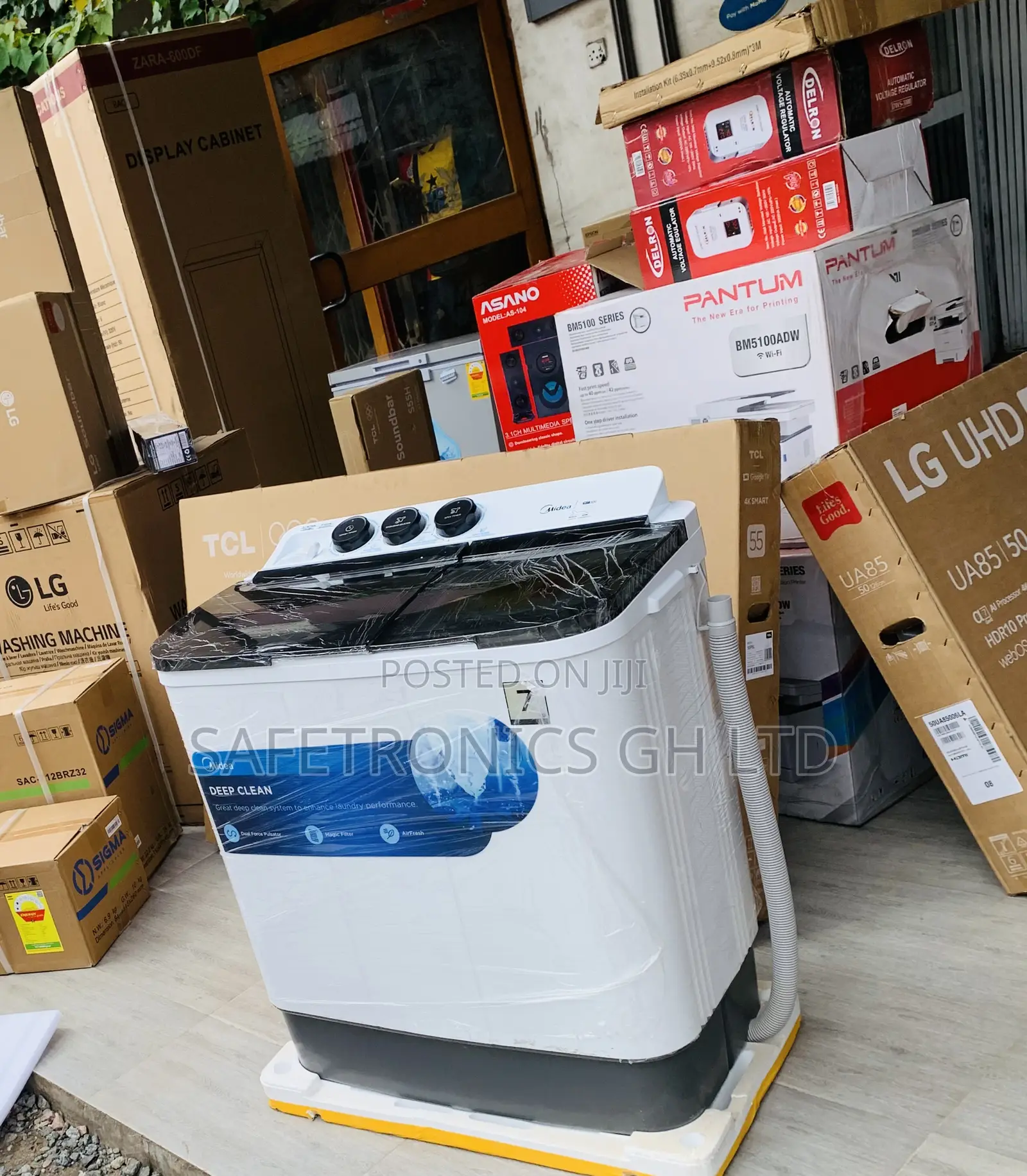 Valuable Sleek Midea 7.0kg Semi Auto Washing Machine MF100W70/W-GH