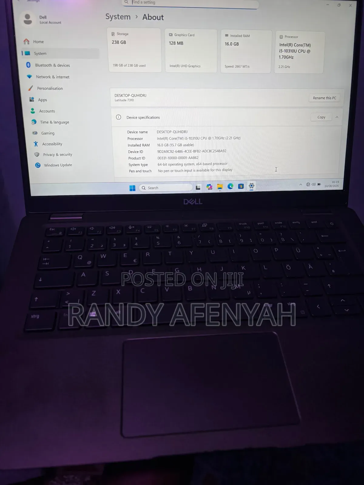 Laptop Dell Latitude 7310 16GB Intel Core i5 SSD 256GB