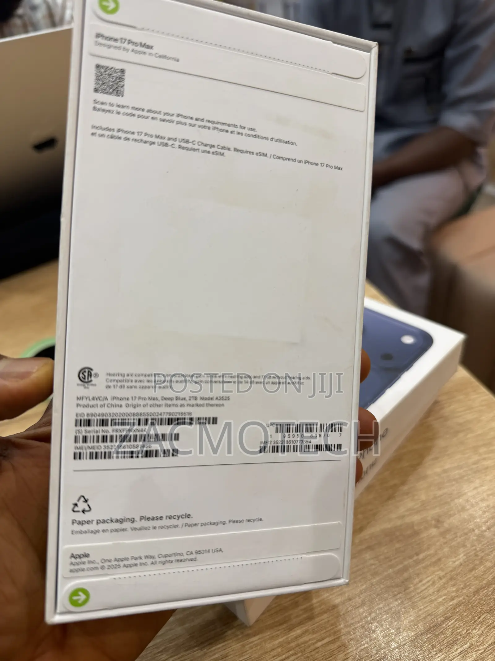 New Apple iPhone 17 Pro Max 2 TB Blue