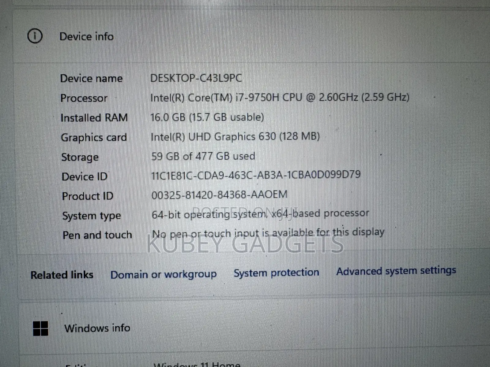 Laptop Dell XPS 15 7590 16GB Intel Core i7 SSD 512GB