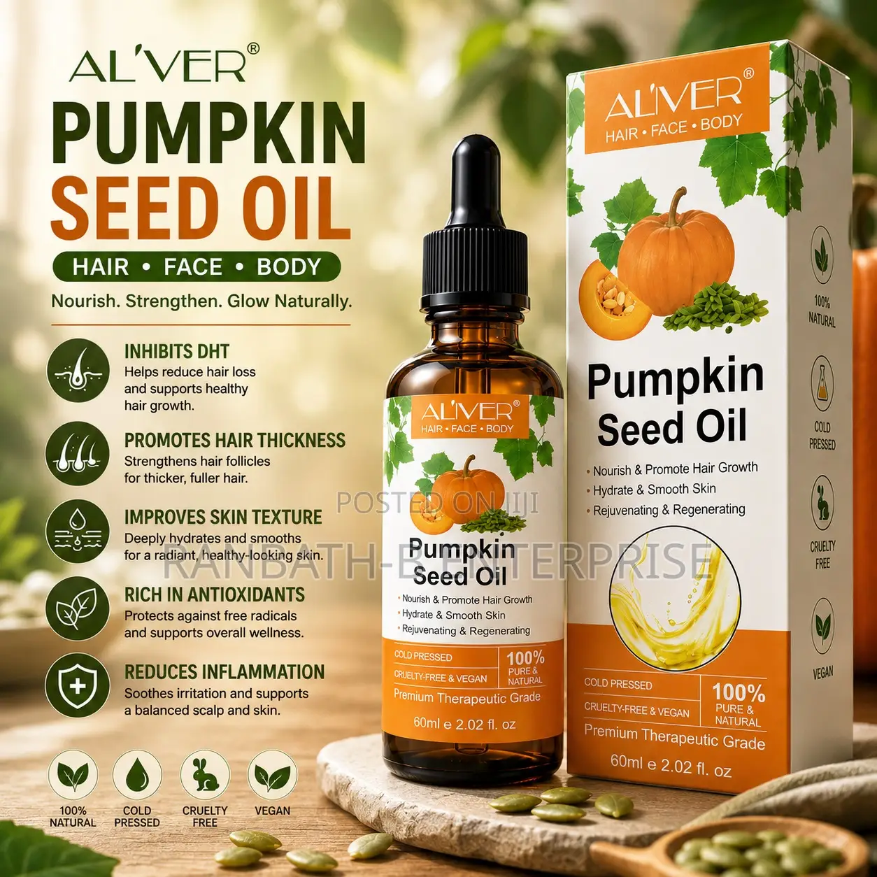 AL’IVER Pumpkin Seed Oil – Rejuvenate Regenerate