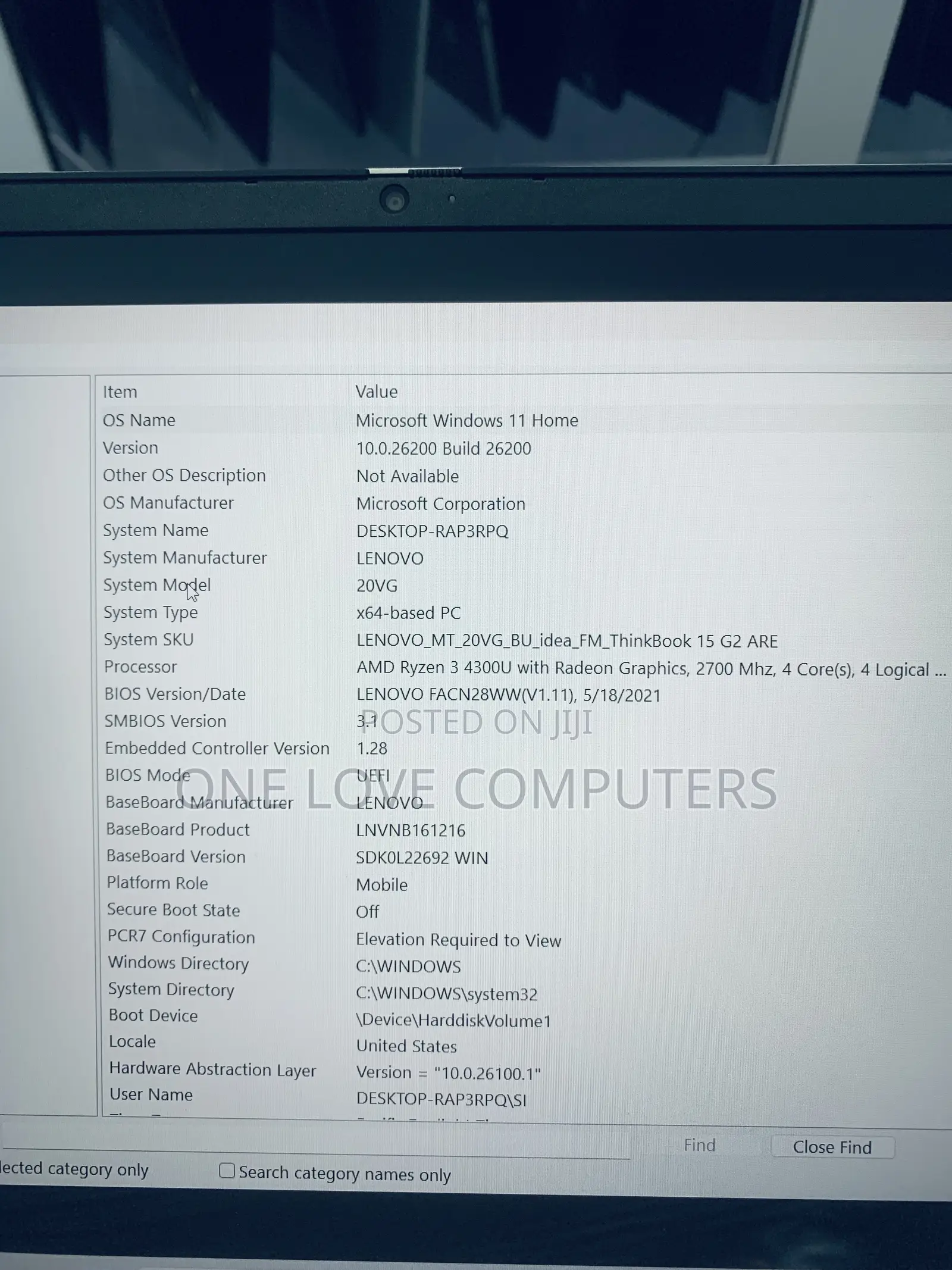 Laptop Lenovo ThinkBook 15 16GB AMD Ryzen 3 SSD 256GB
