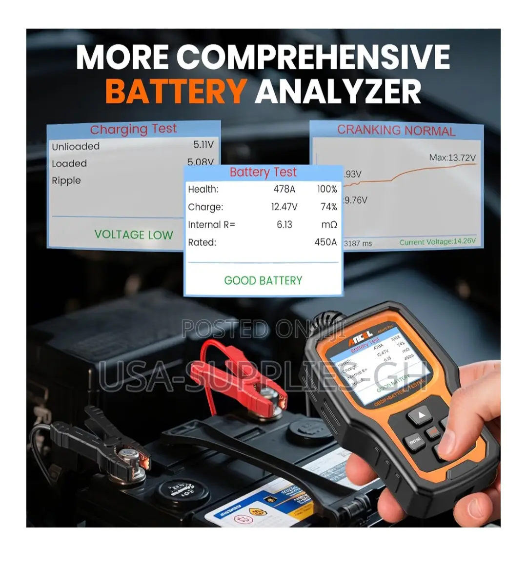 ANCEL AD410 PRO OBD2 Car Diagnostic Scanner / Battery Tester From USA
