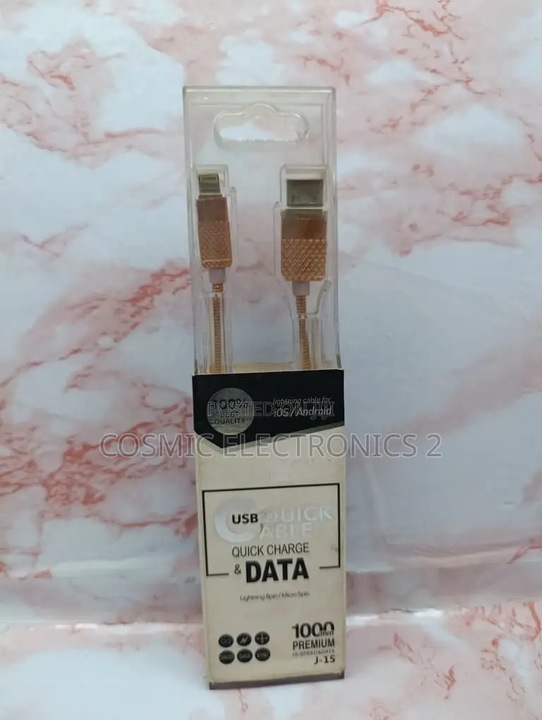 J-15 Fast Charging Data Sync Cable for Lightning 8-Pin and Micro USB