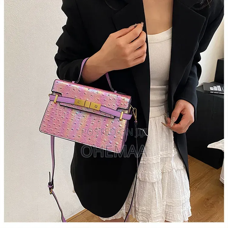 Luxe Ostrich Crossbody Bag