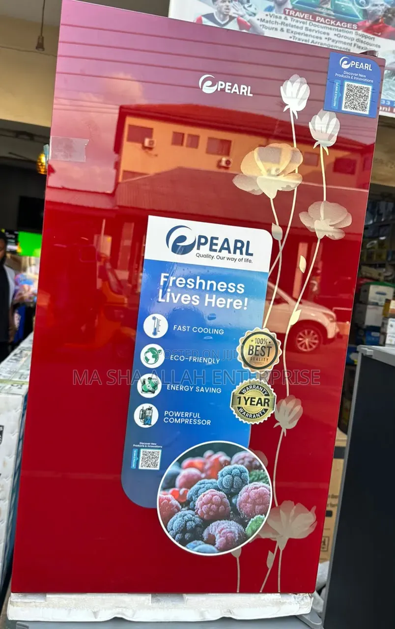 Stylish and Powerful Pearl Single Door Red Glassed Fridge