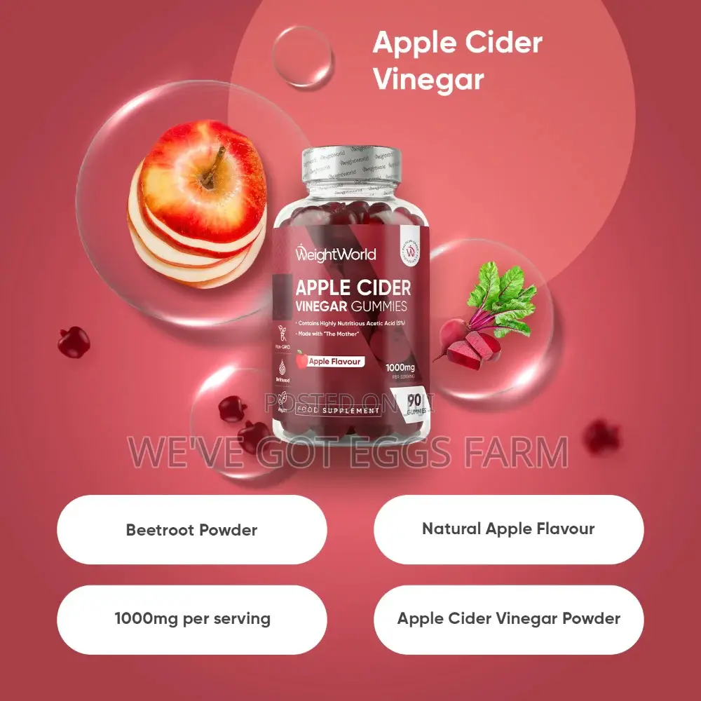WeightWorld Apple Cider Vinegar Gummies 1000mg 90 Gummies