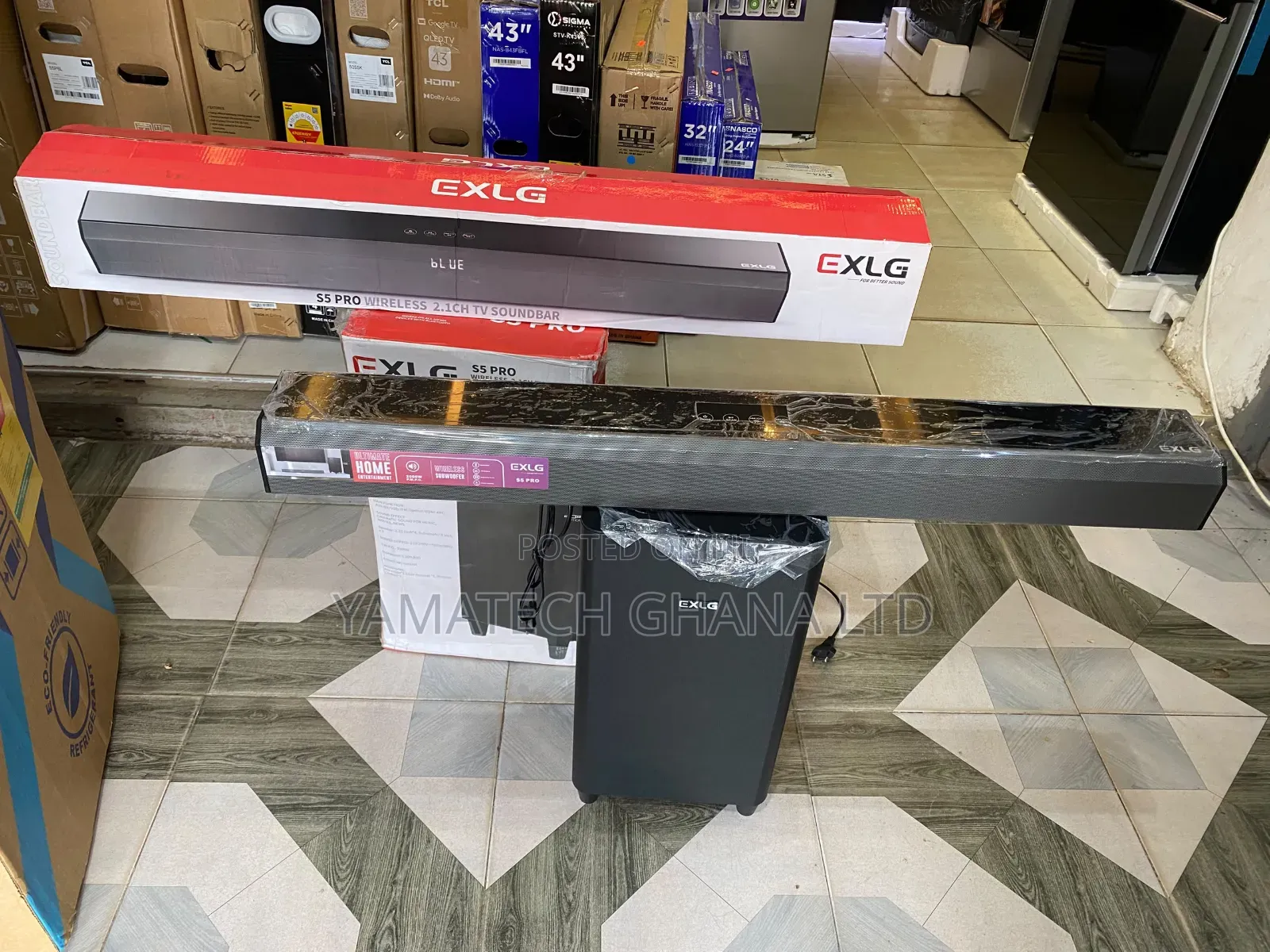 Exlg Powerful 2000w 2.1ch Wireless Bluetooth Soundbar With Woofer