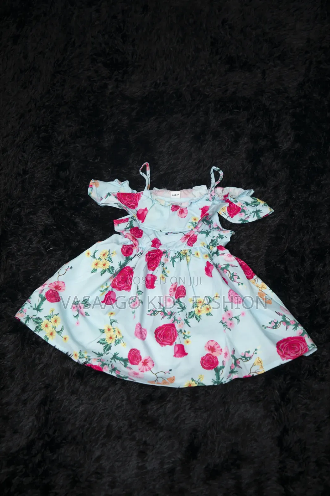 Beautiful Off Shoulder Flowery Dress for Little Girl