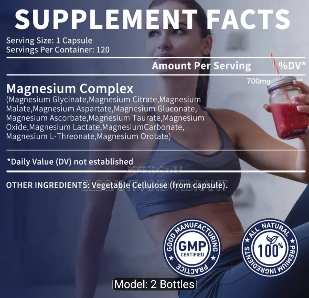 Magnesium 12 in 1 Complex 120 Capsule,with Glycinate,malate,Aspartate