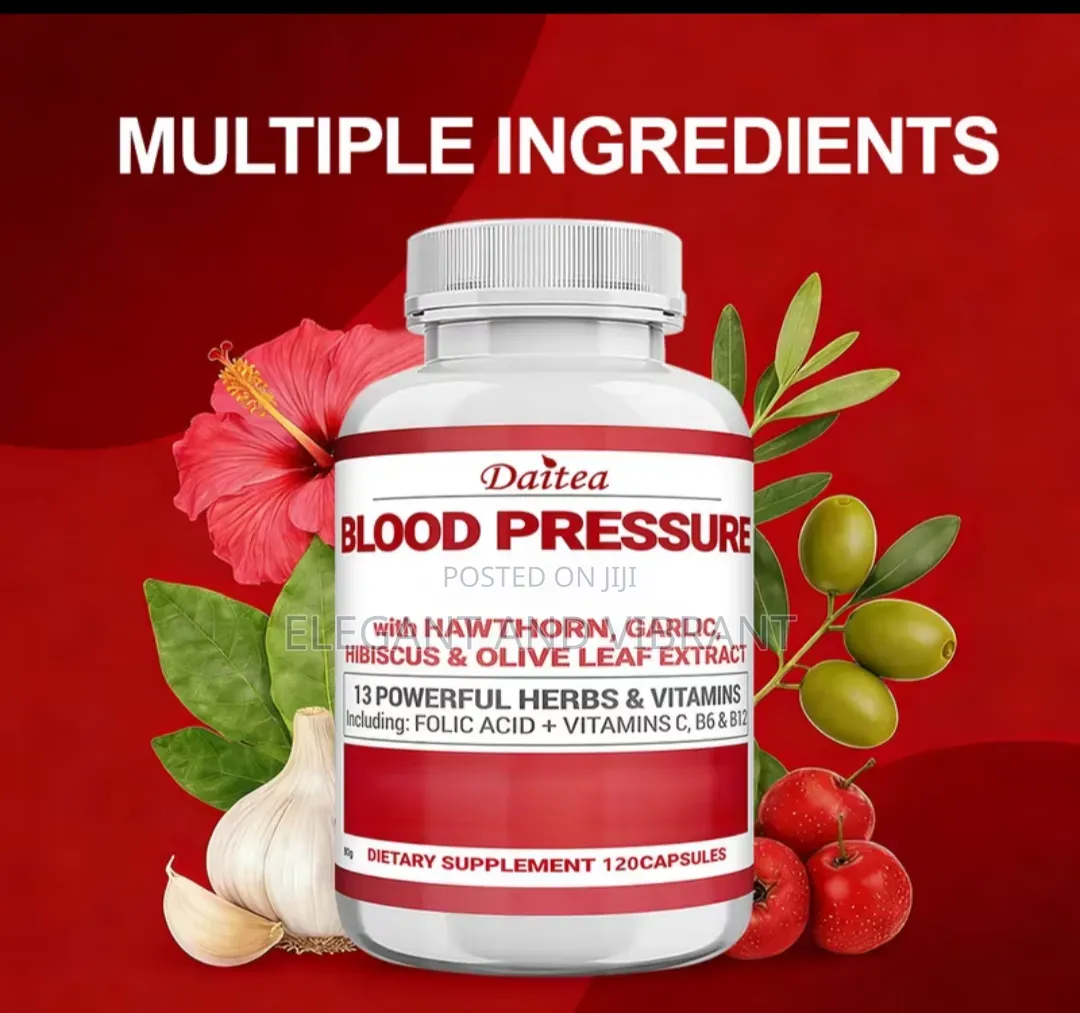 Blood Pressure Supplement With Hawthorn, Olive, Garlic,B.3, Juniper
