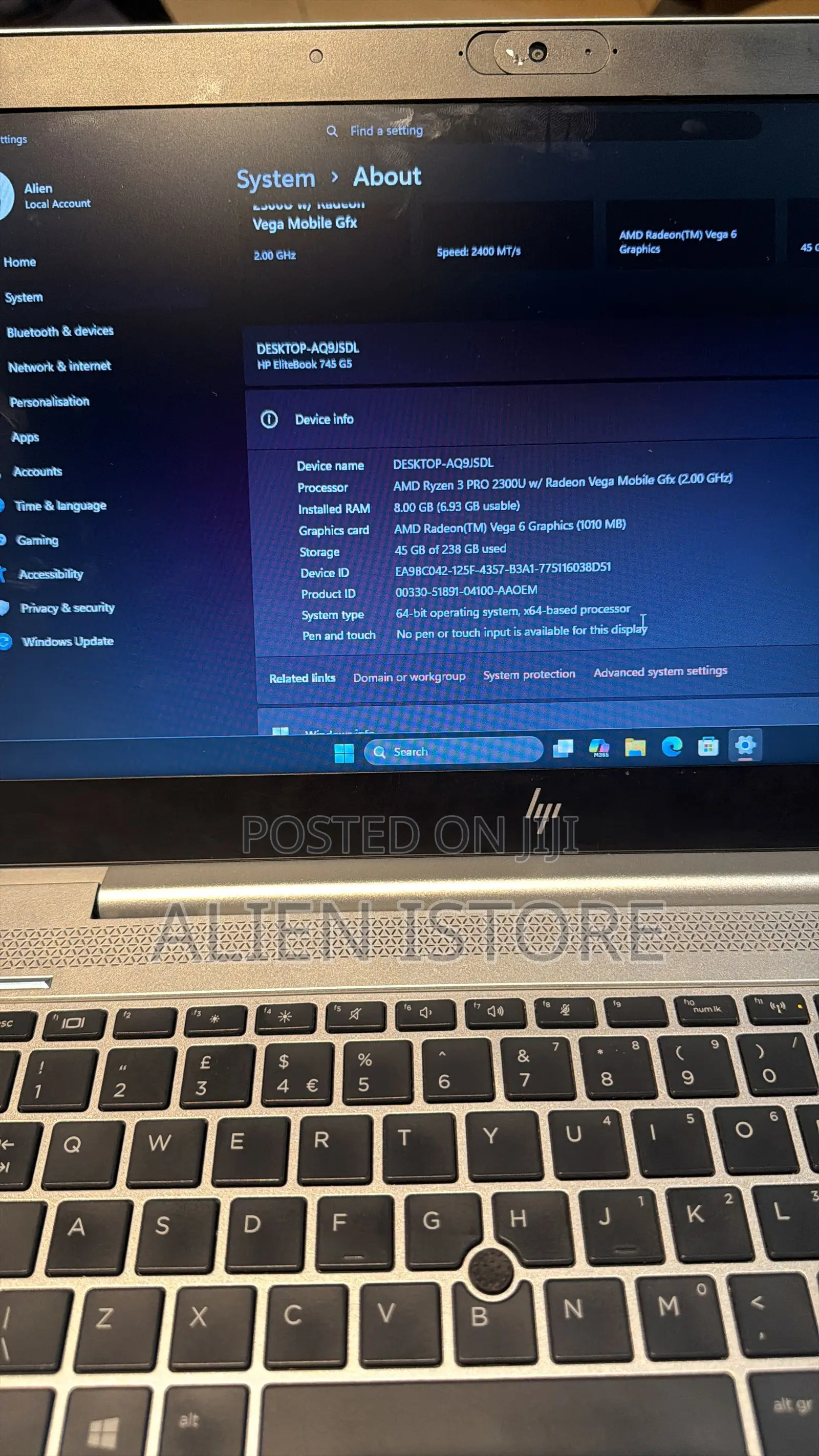 Laptop HP EliteBook 745 G5 8GB AMD Ryzen 3 SSD 256GB