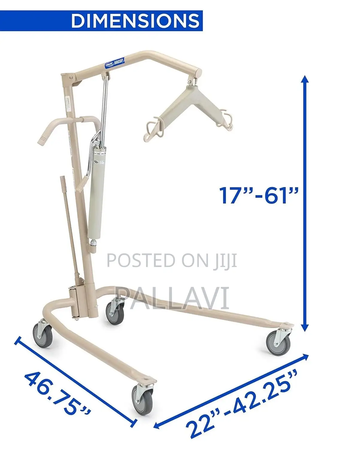 Invacare Painted Hydraulic Lift for Home Use (450 Lbs).| 9805P Model